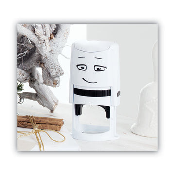 NIO® Stamp With Voucher And Fancy Gray Ink Pad, Self-inking, 1.56" Diameter freeshipping - TVN Wholesale